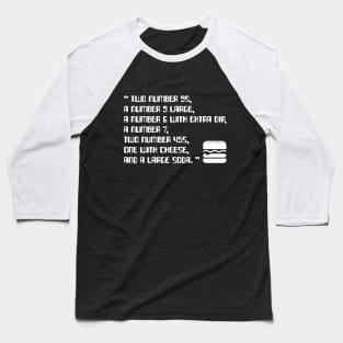 Big smoke's Drive thru Order (2 number 9s) typography with burger icon Baseball T-Shirt